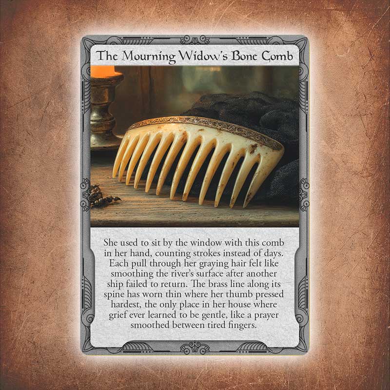The Mourning Widow’s Bone Comb CARD