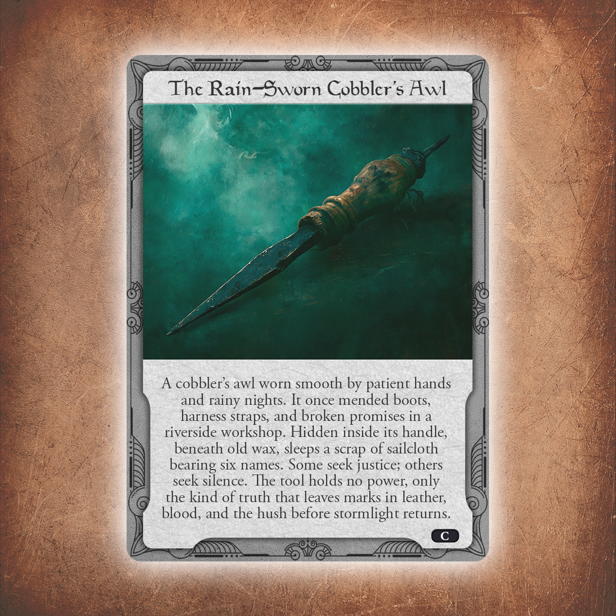 [D&D] The Rain-Sworn Cobbler’s Awl 5e Trinket