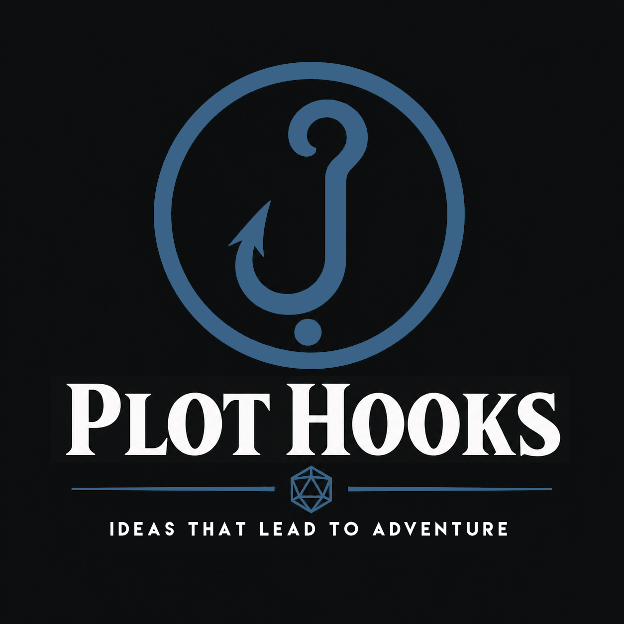 Plot Hooks section logo with a hook-shaped question mark