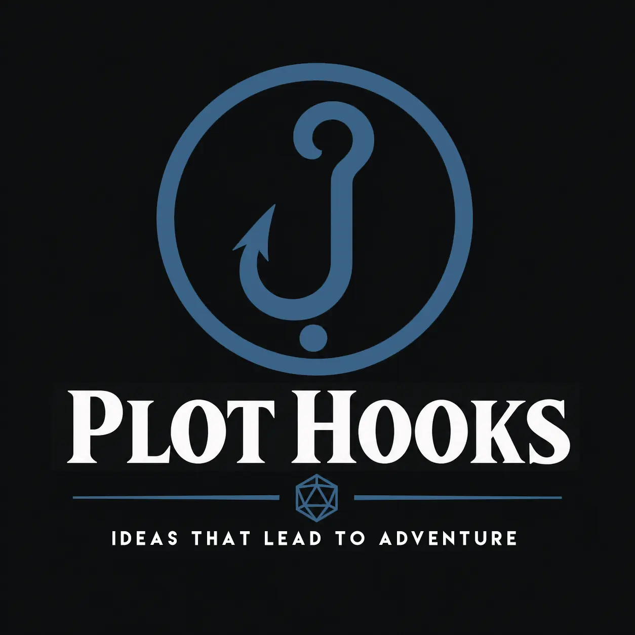 Plot Hooks section logo with a hook-shaped question mark