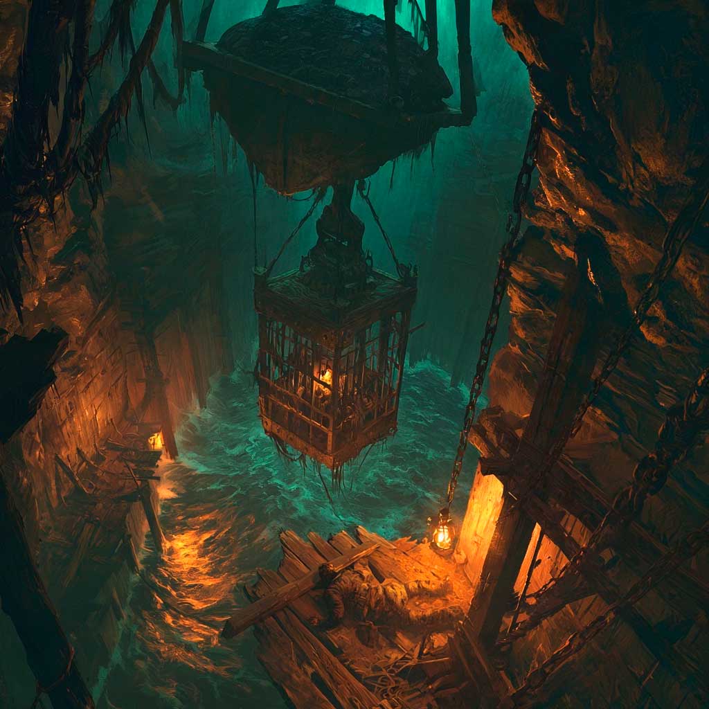 The Cage Above Black Water D&D 5e mine rescue encounter